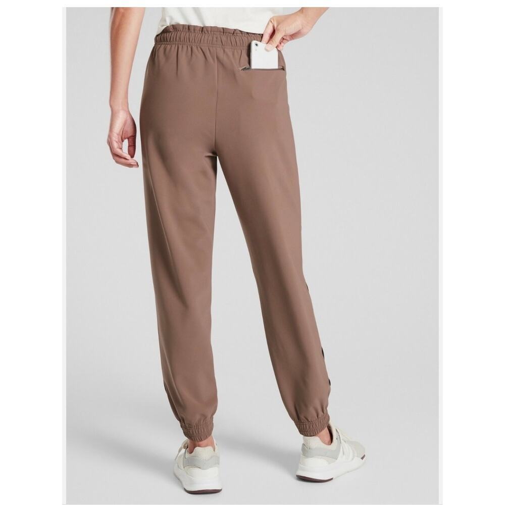 Athleta Metropolis Joggers Mineral Brown Travel Commute Lounge Size 6 Tall - Picture 6 of 11